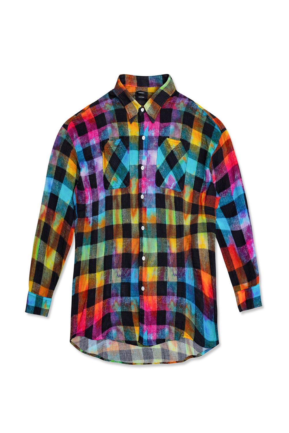 landscape print bowling shirt Multicolour Checked shirt R13